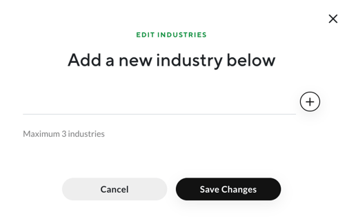 Add up to 15 industries