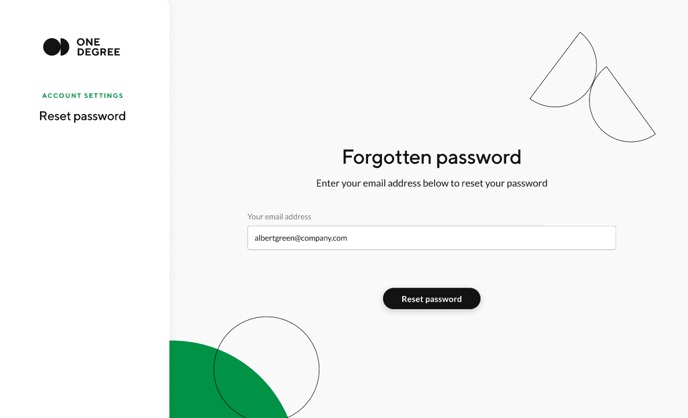 forgot password page